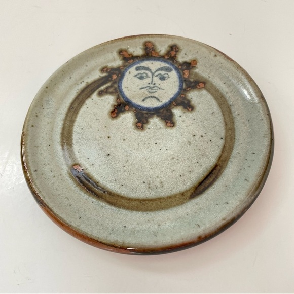 Tonala Sun Motif Cup and Saucer Mexican Pottery set of 2 - Picture 6 of 12